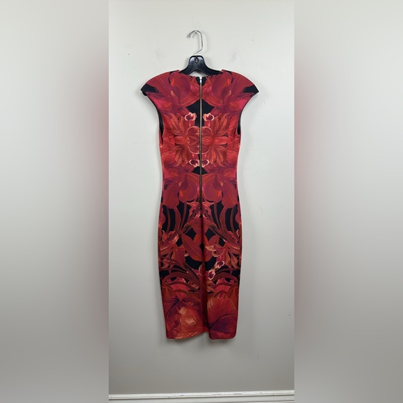 Ted Baker London Red Floral Midi Dress - Picture 4 of 14